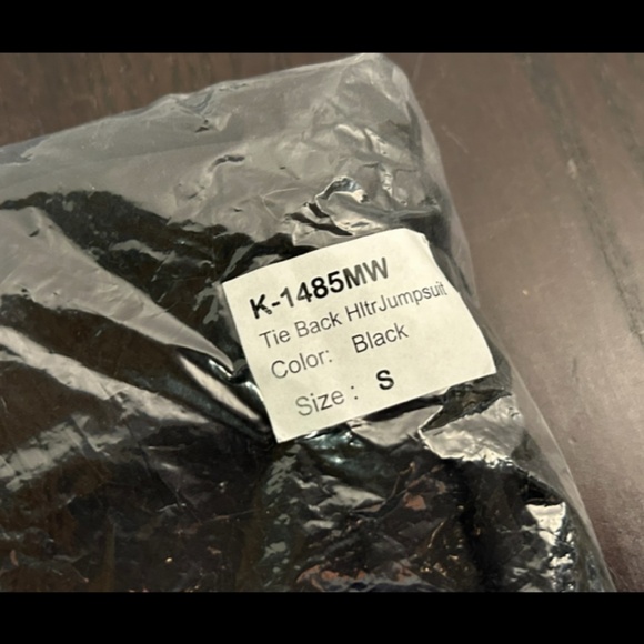 Krisa x Revolve Tie Back Halter Wide Leg Jumpsuit Black Size S - NWT - Picture 6 of 7